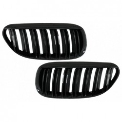 Central Front Kidney Grille suitable for BMW 6 Series E63 E64 LCI Pre-LCI (2004-2010) M Design Double Stripe Piano Black
