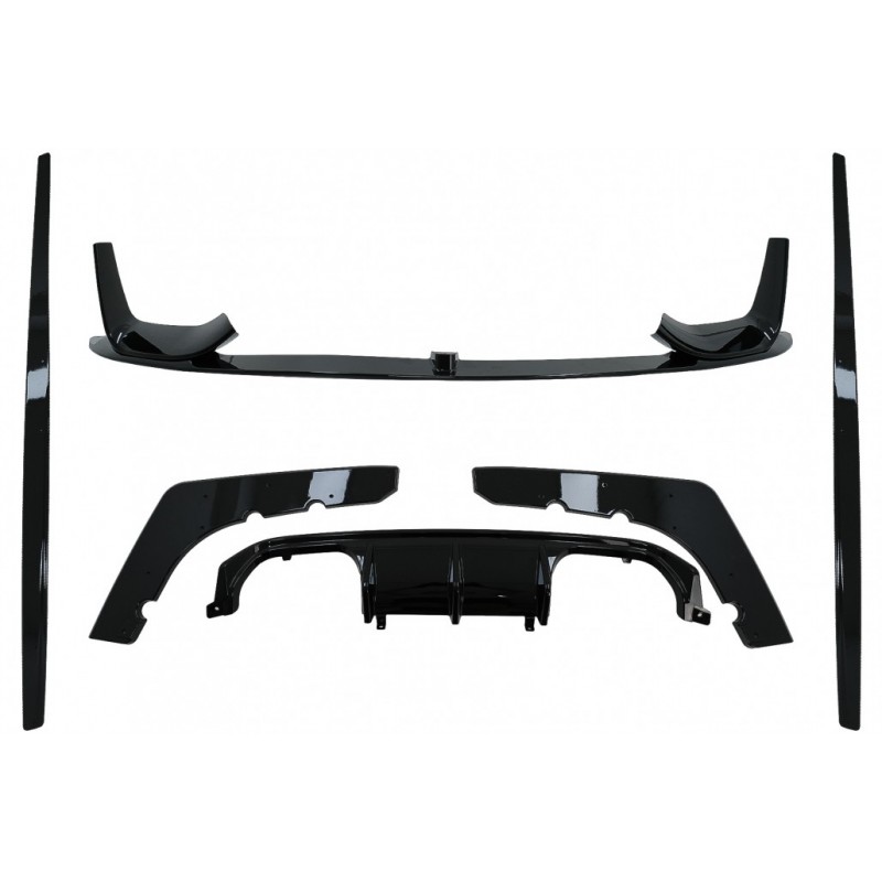 Aero Body Kit Front Bumper Lip and Air Diffuser suitable for BMW F80 M3 Sedan F82 M4 Coupe (2014-2019) M Sport Design Piano Blac