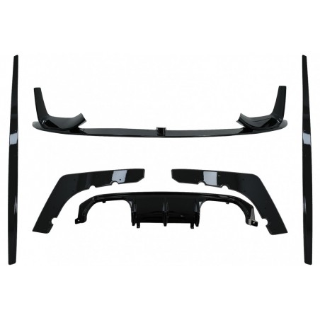 Aero Body Kit priekinio buferio lūpa ir oro difuzorius tinka BMW F80 M3 Sedan F82 M4 Coupe (2014-2019) M Sport Design Piano Blac