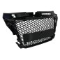 Badgeless Front Grille suitable for Audi A3 8P Facelift (2007-2012) RS Design Honeycomb Piano Black Grille With PDC Covers