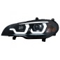 Tube Light LED DRL Angel Eyes Headlights suitable for BMW X5 E70 (2007-2013) Black