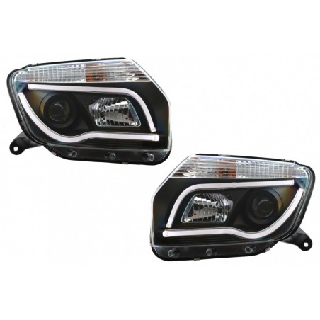 LED Headlights suitable for Dacia Duster I (2009-2014) Tube Light Bar Black Edition