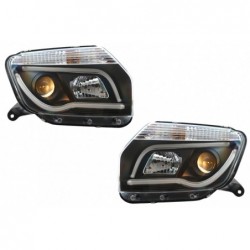LED Headlights suitable for Dacia Duster I (2009-2014) Tube Light Bar Black Edition