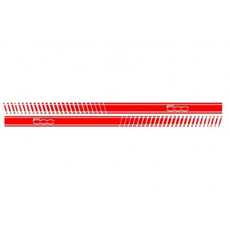 Side Decals Sticker Vinyl Red suitable for FIAT 500 (2007+)